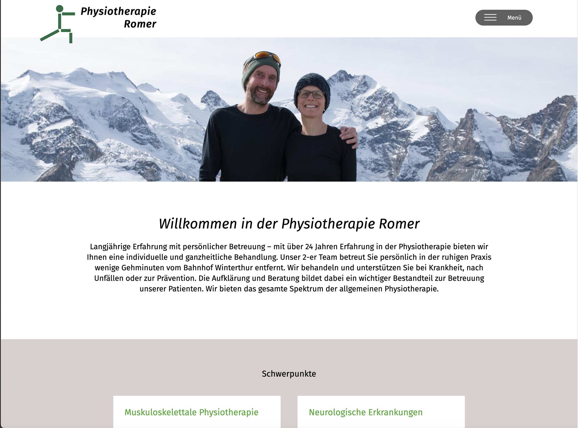 Contao Webseite für die Physiotherapie Praxis Romer